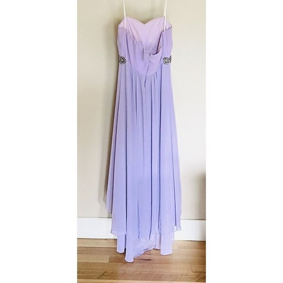 Fiesta Fashion Lavender Gown Prom Dress Size Medium High-low Shawl Strapless - Picture 7 of 11